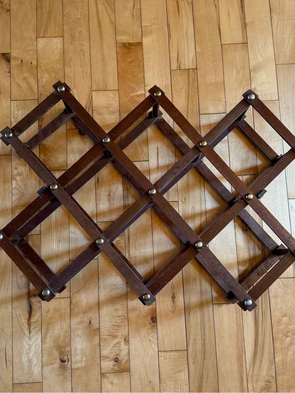 Vintage Wood Accordion Wine Rack